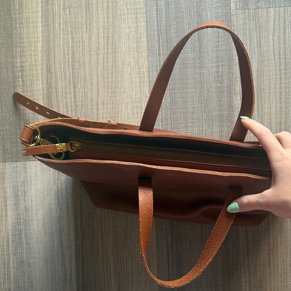 Madewell Brown Leather Tote Bag - Picture 7 of 9